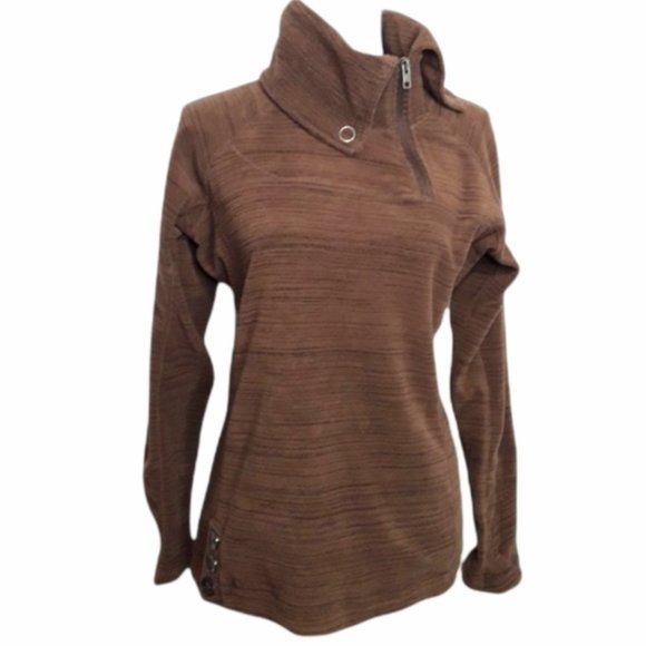 AVALANCHE Brown 1/4 Zip Kamnik Pullover Fleece EUC sz M - Picture 2 of 10